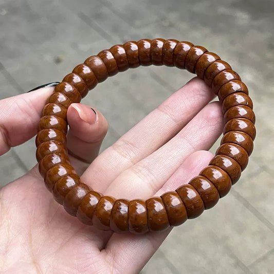 Natürliches Lila Gold Rattenarmband Holzperlen Darm Bodhi Armband für Glück