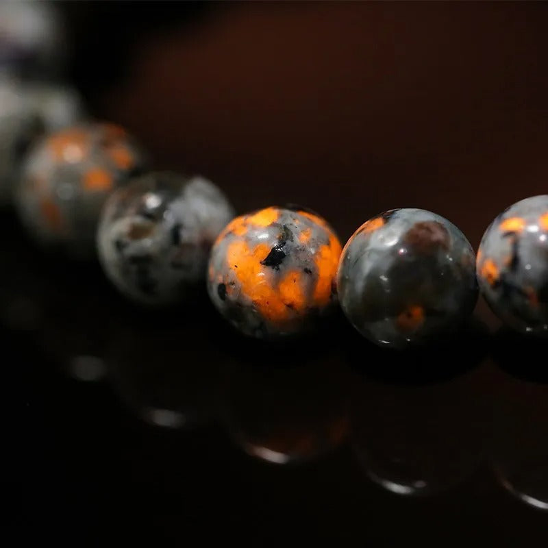 Flame Stone Energy Bracelet Single Circle Round Bead Bracelet - Touch Bling