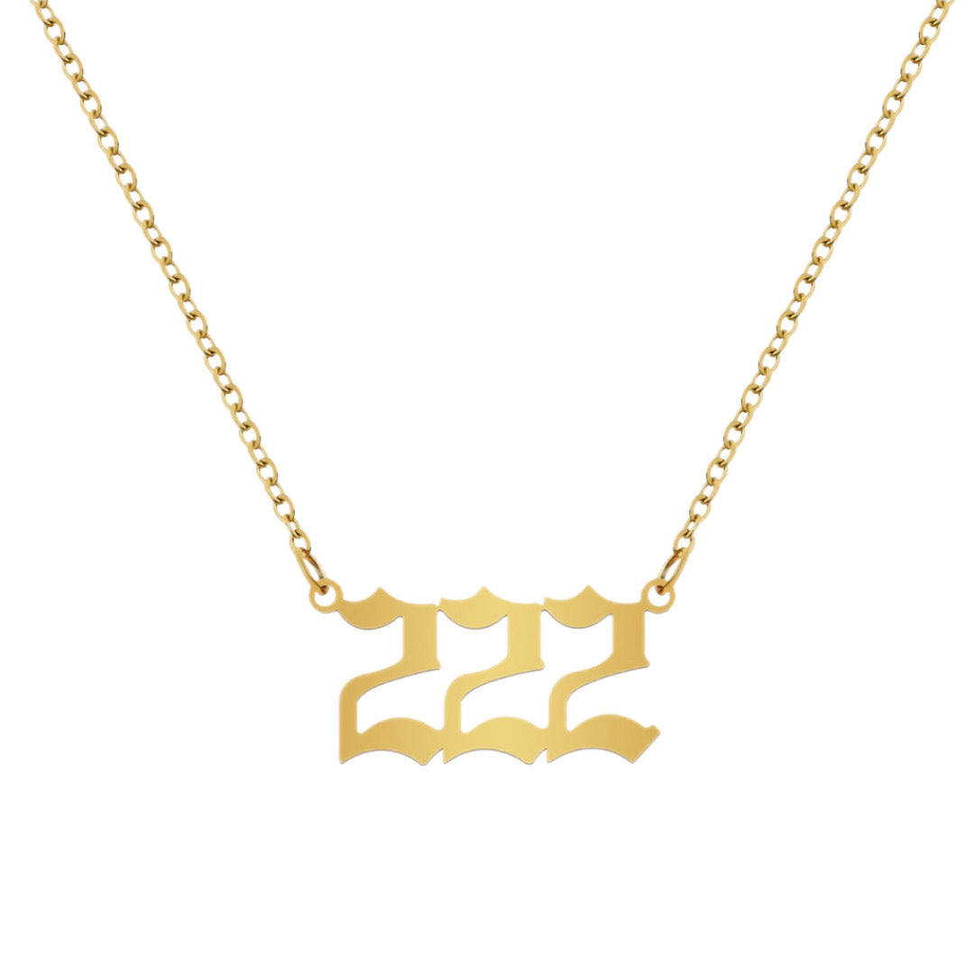 Stainless Steel Necklace Angel Number Necklace 111-999 for Women - Touch Bling