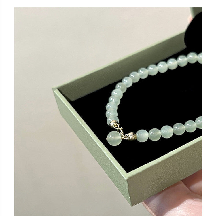 Natural Hetian Jade Bead Bracelet - Touch Bling