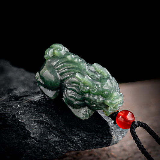 Natural Hetian Jade Wealth Pi Xiu Pendant – Prosperity and Protection - Touch Bling