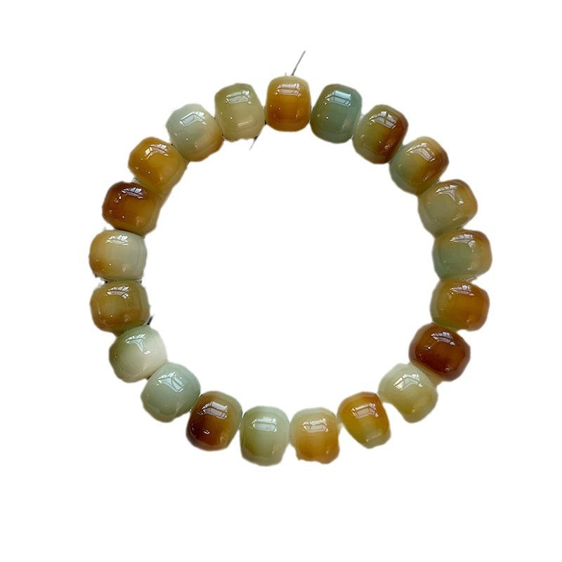 Natural Bodhi Bracelet with Burger-Shaped Beads (Multiple Colors Available) - Touch Bling