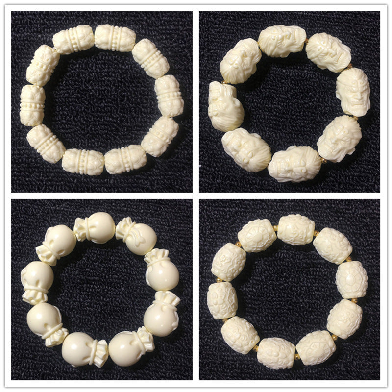 Ivory Nut Finely Carved Bracelets (Various Themes)