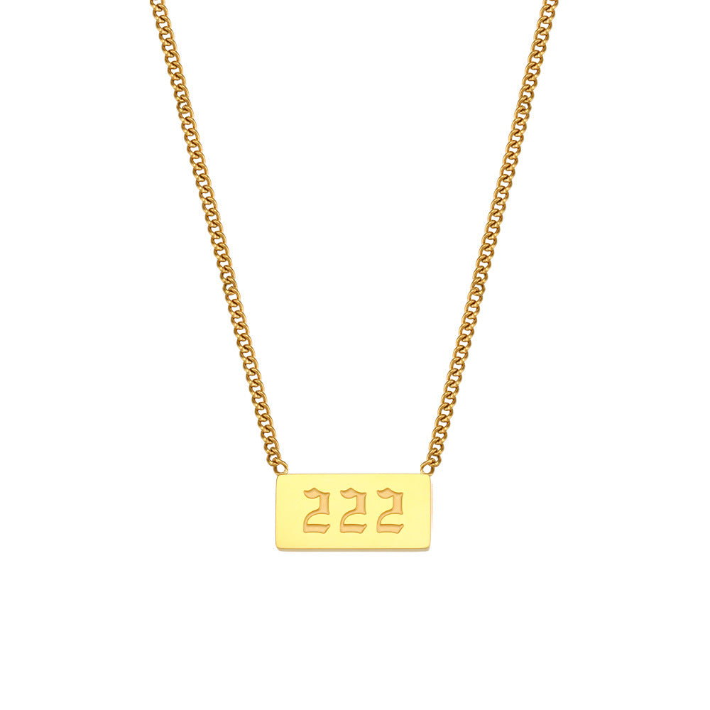 111-999 Angel Number Tag Necklace Stainless Steel Dainty Necklace - Touch Bling