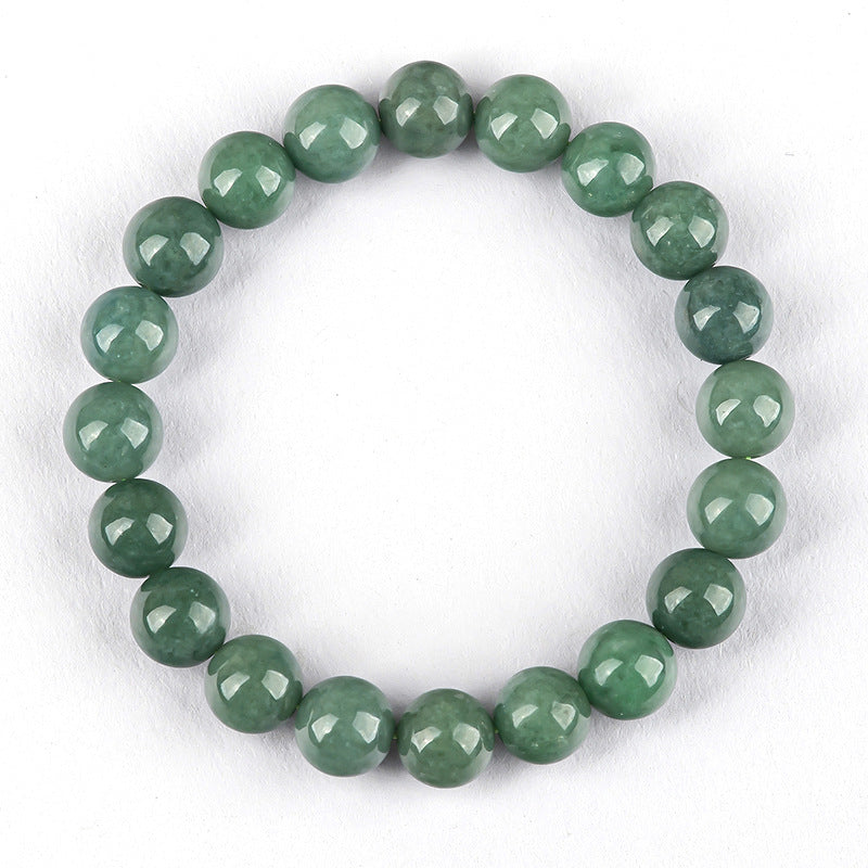 Natural A-Grade Jadeite Deep Bean Green Round Bead Bracelet – Elegant & Timeless - Touch Bling