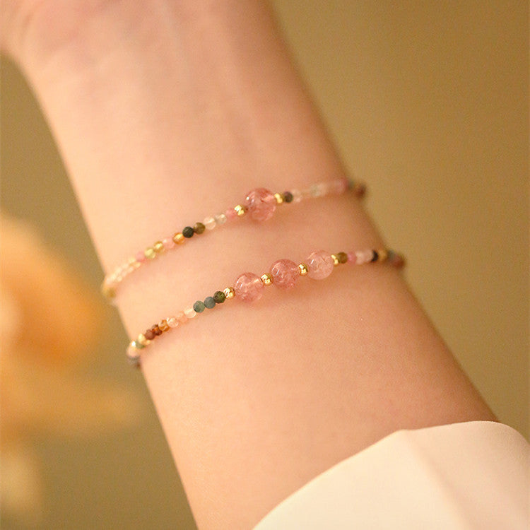 Natural Tourmaline Bracelet Women's Fine Single Ring Bracelet - Touch Bling