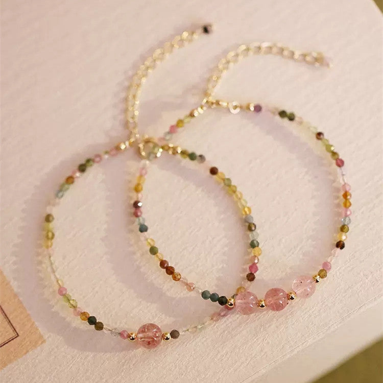 Natural Tourmaline Bracelet Women's Fine Single Ring Bracelet - Touch Bling