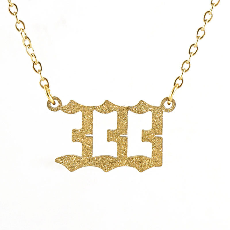 New Stainless Steel Gold Dust Angel Number Necklace 111-999 | 18K Titanium Steel Dainty Necklace - Touch Bling