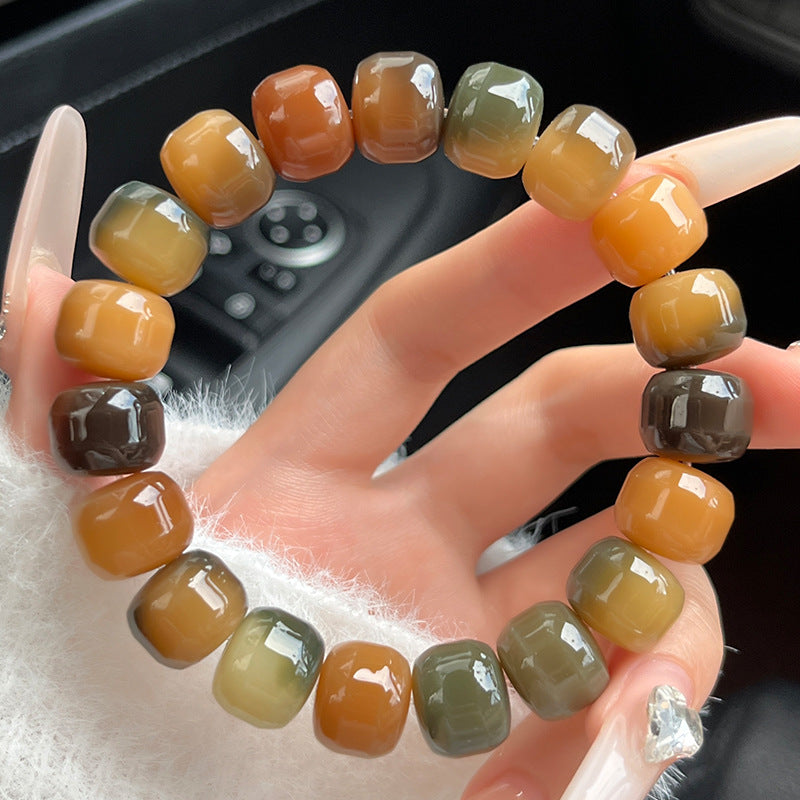 New Bodhi Bracelet with Burger-Shaped Beads (Multiple Colors Available) - Touch Bling