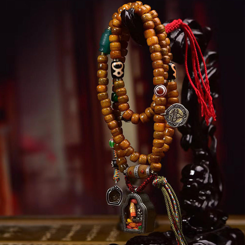 Tibetan Camel Bone 108 Mala Beads – Handcrafted Prayer Necklace - Touch Bling