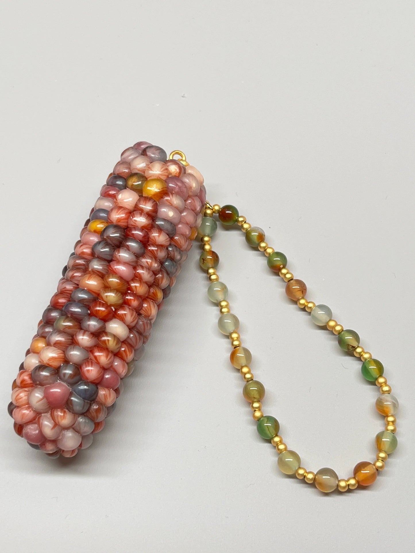 Colorful Gemstone Natural Corn Ornament with Veins - Touch Bling