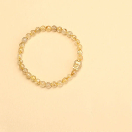 Natural Rutilated Quartz Handmade Beaded Pixiu Bracelet - Touch Bling