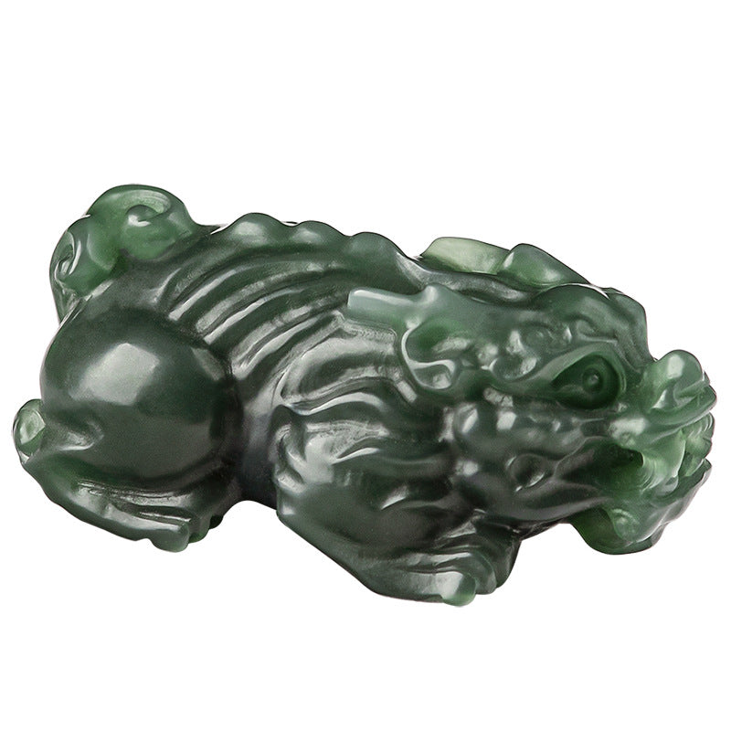 Natural Hetian Jade Wealth Pi Xiu Pendant – Prosperity and Protection - Touch Bling