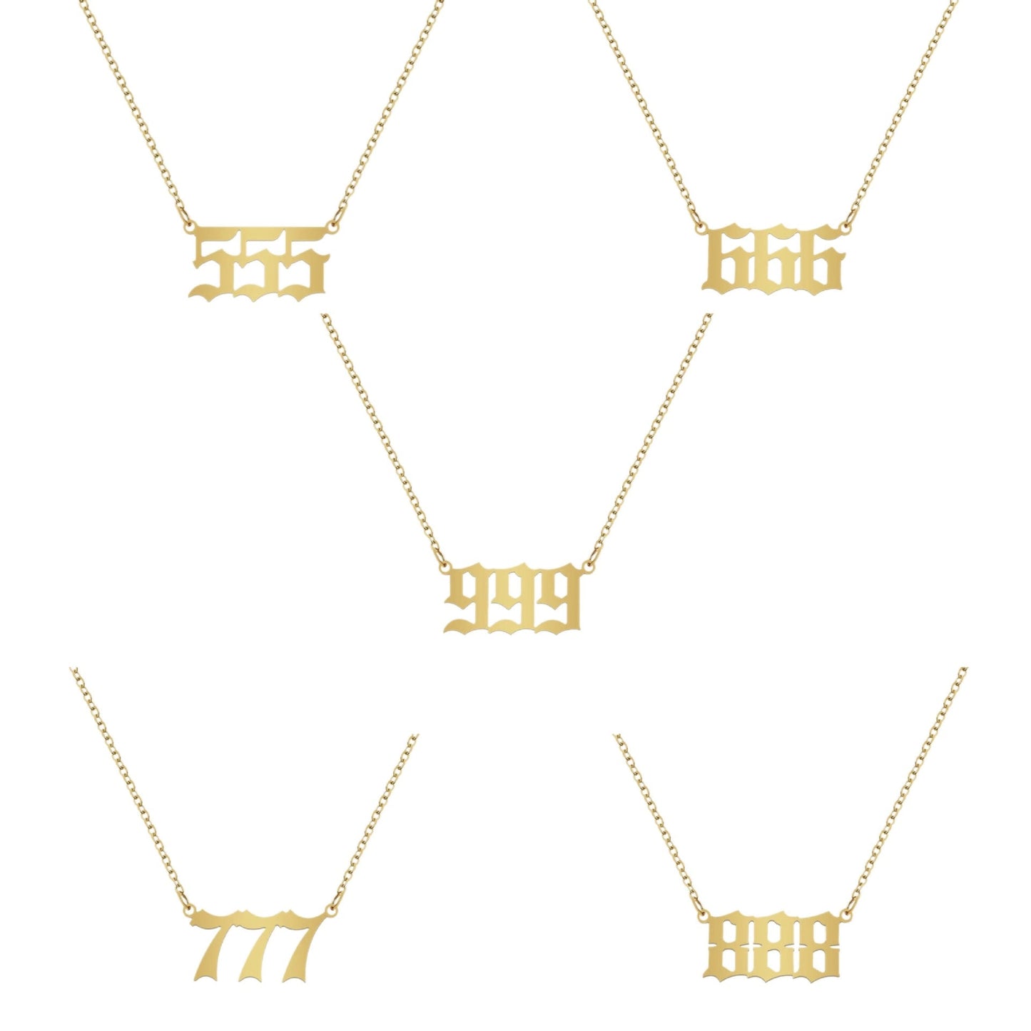 Stainless Steel Necklace Angel Number Necklace 111-999 for Women - Touch Bling