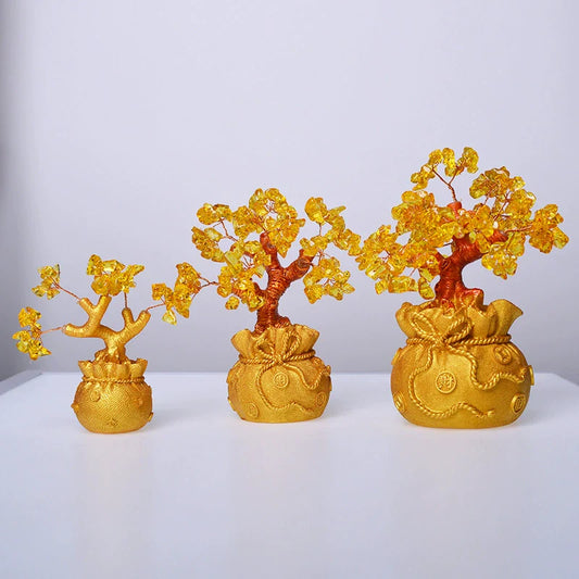 Feng Shui Citrine Money Tree Wealth Ornaments
