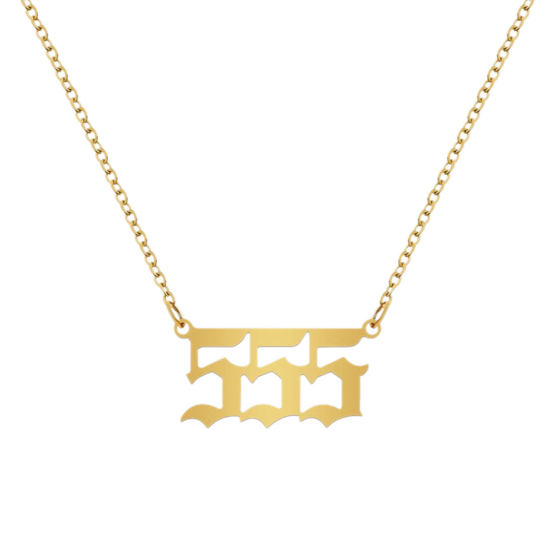 Stainless Steel Necklace Angel Number Necklace 111-999 for Women - Touch Bling