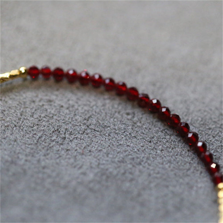 Faceted Red Spinel Bracelet 14K Gold-wrapped Accessories Fine Jewelry Simple and Light Luxury - Touch Bling