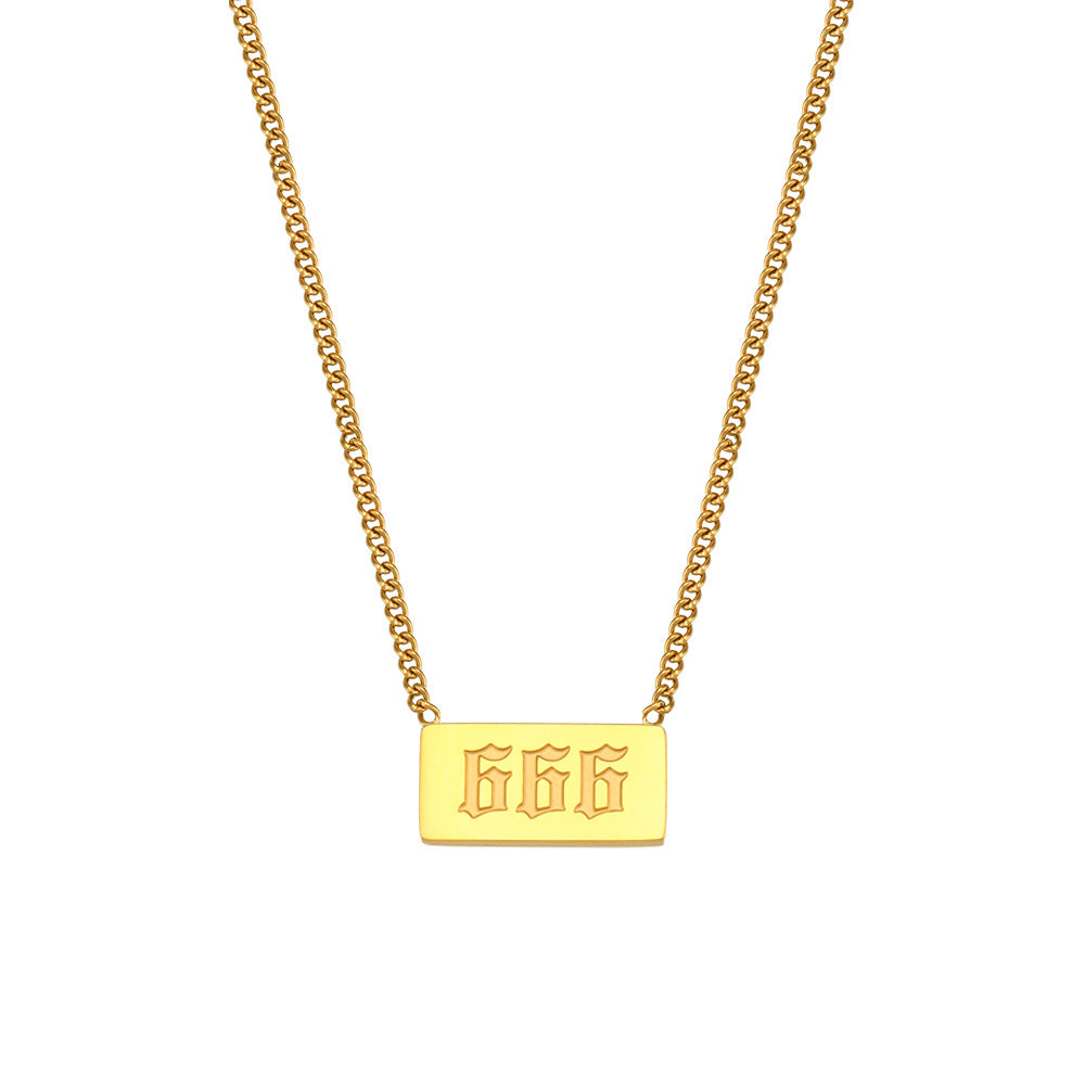 111-999 Angel Number Tag Necklace Stainless Steel Dainty Necklace - Touch Bling