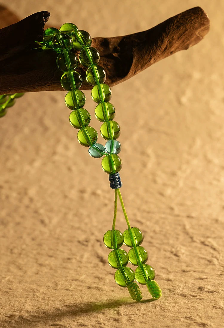 8mm Natural Green Agate 108 Bead Mala High Quality Bracelet Prayer Beads