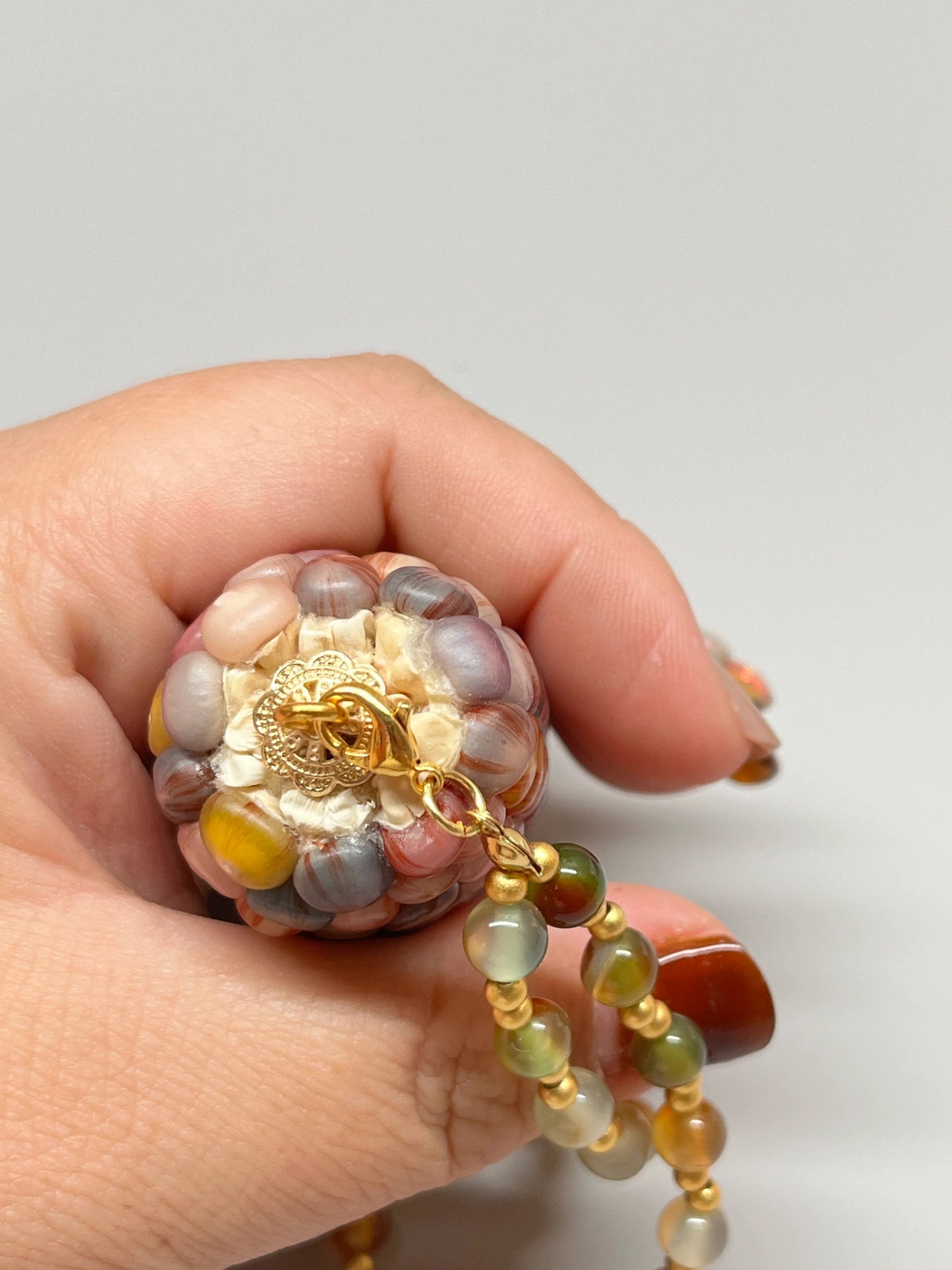 Colorful Gemstone Natural Corn Ornament with Veins - Touch Bling