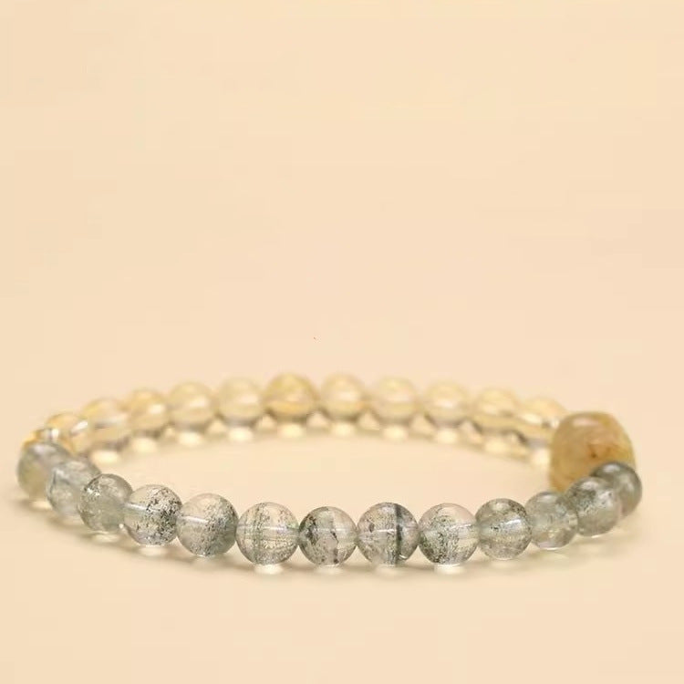 Natural Green Phantom Quartz and Citrine Pixiu Bracelet - Touch Bling