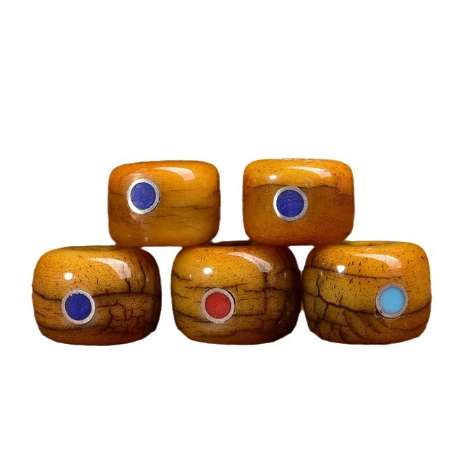 Tibetan Old Material Duobao Inlaid Yak Bone Loose Beads DIY Buddha Bead Jewelry - Touch Bling