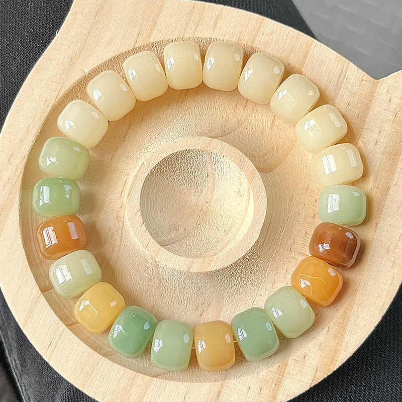 New Bodhi Bracelet with Burger-Shaped Beads (Multiple Colors Available) - Touch Bling