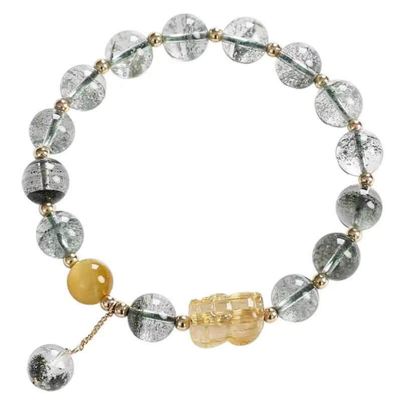 Natural Green Ghost Crystal Pixiu Bracelet - Touch Bling