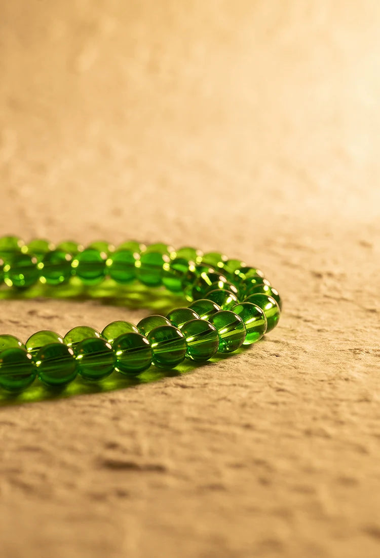 8mm Natural Green Agate 108 Bead Mala High Quality Bracelet Prayer Beads