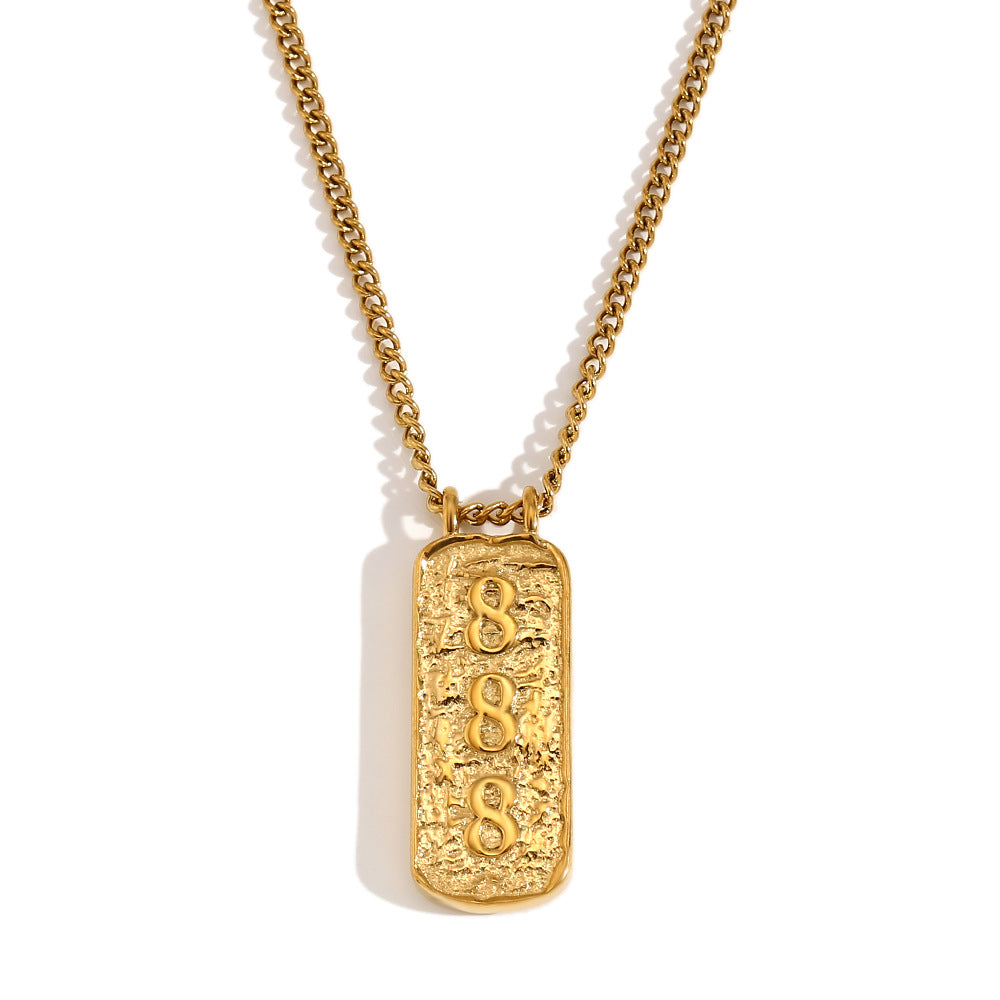 Fashion Angel Number Necklace Stainless Steel Plated 18K Gold Necklace for Women - Touch Bling