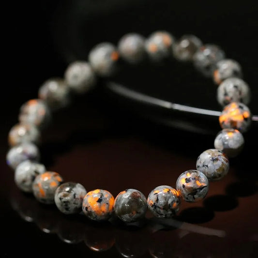 Flame Stone Energy Bracelet Single Circle Round Bead Bracelet - Touch Bling