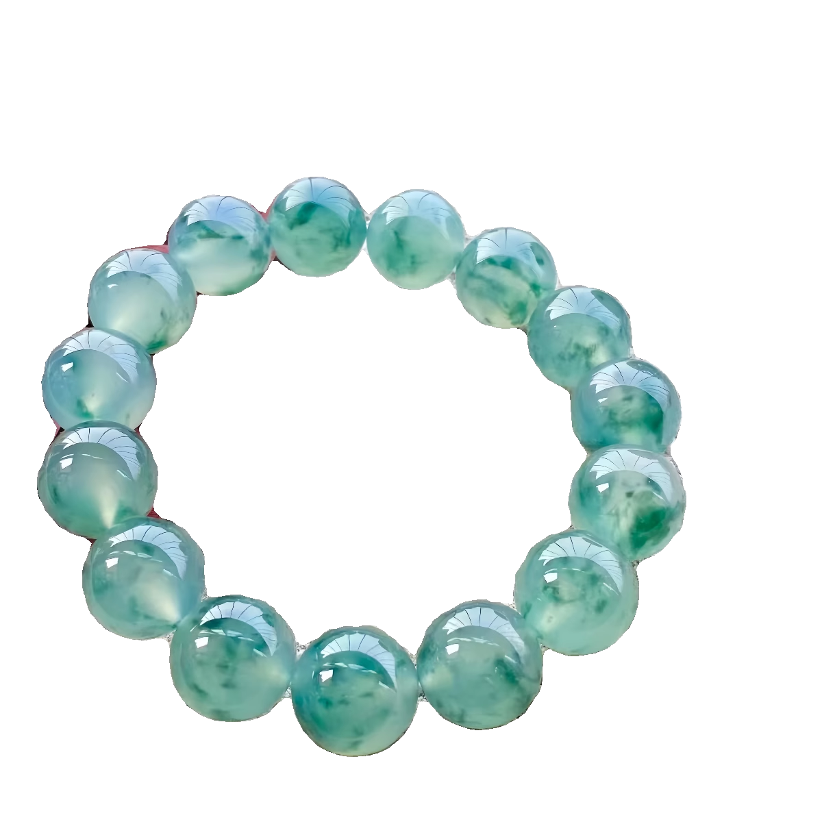 Natural Burmese Icy Green Floating Jade Bracelet