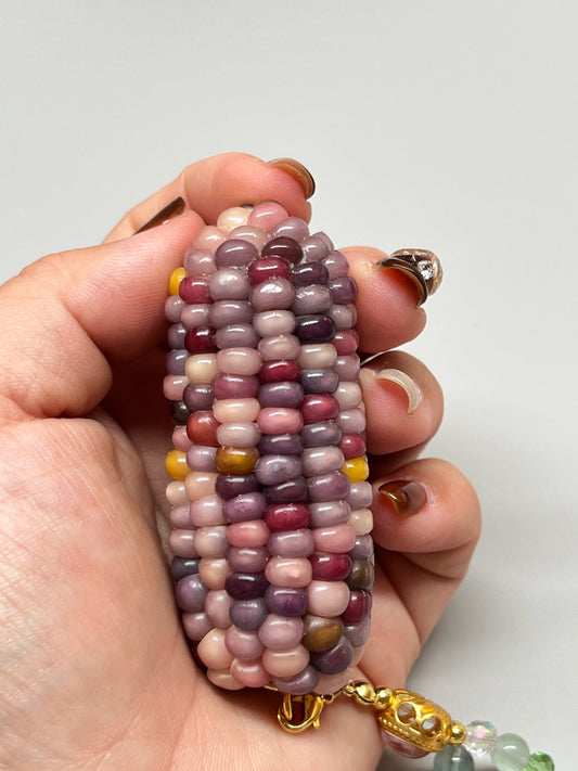 Multicolored Purple Gemstone Corn Ornament - Touch Bling