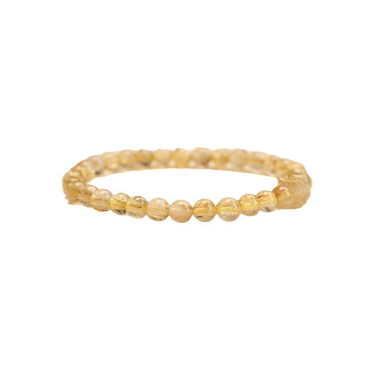 Natural Rutilated Quartz Handmade Beaded Pixiu Bracelet - Touch Bling