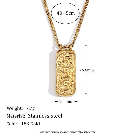 Fashion Angel Number Necklace Stainless Steel Plated 18K Gold Necklace for Women - Touch Bling