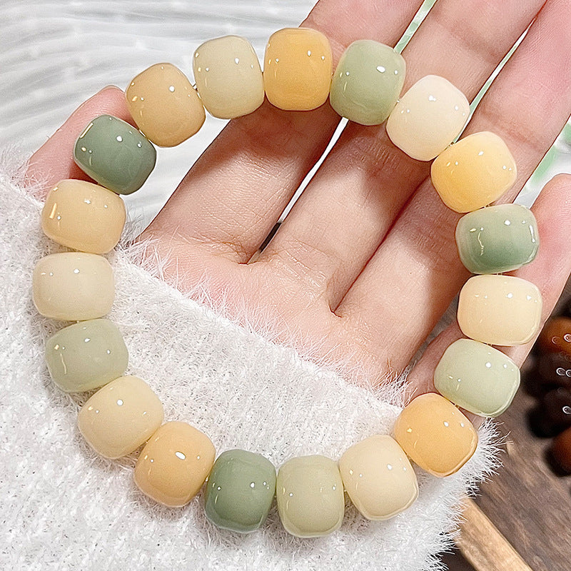 New Bodhi Bracelet with Burger-Shaped Beads (Multiple Colors Available) - Touch Bling