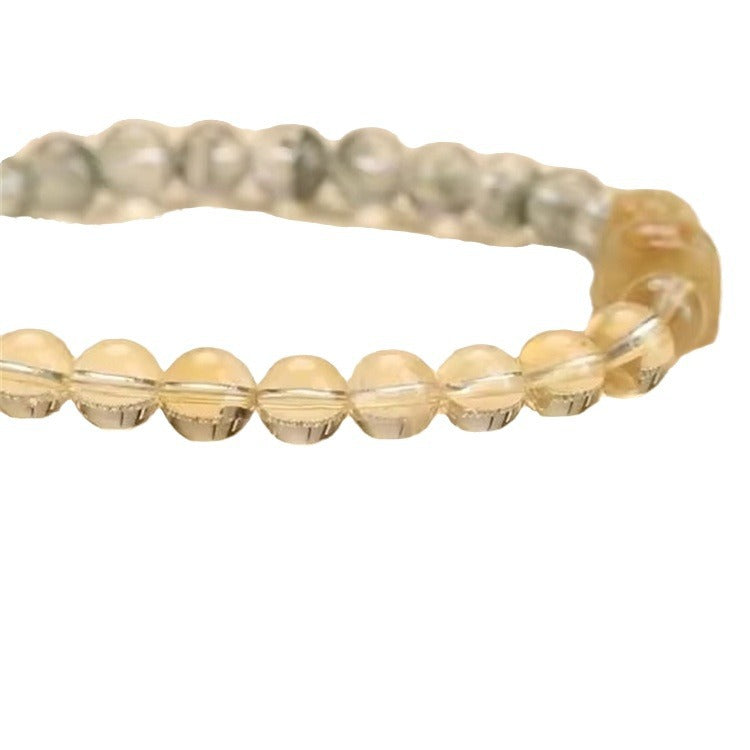 Natural Green Phantom Quartz and Citrine Pixiu Bracelet - Touch Bling