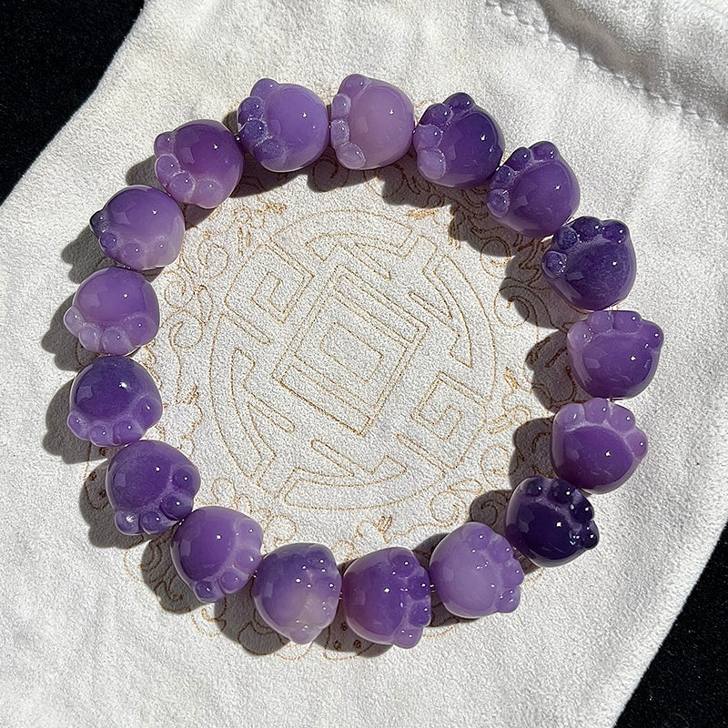 New Cute Color Series Cat Paw Bodhi Bracelet, Multiple Colors Available, 12-13mm - Touch Bling