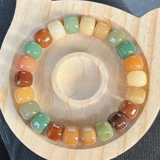 New Bodhi Bracelet with Burger-Shaped Beads (Multiple Colors Available) - Touch Bling