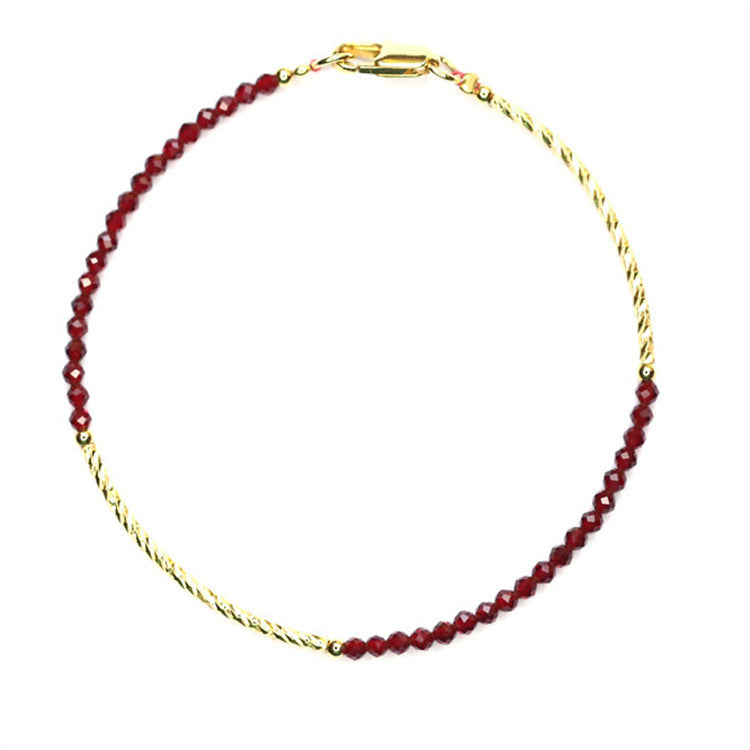 Faceted Red Spinel Bracelet 14K Gold-wrapped Accessories Fine Jewelry Simple and Light Luxury - Touch Bling