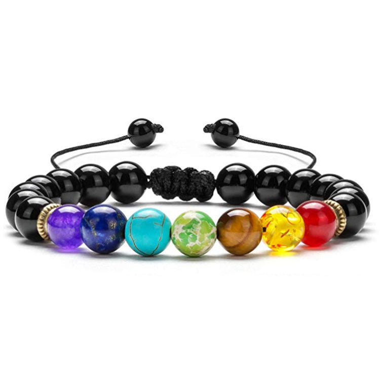7 Chakra Bracelet Lapis Lazuli Tiger Eye Braided Men Bracelet - Touch Bling