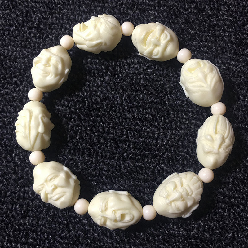 Ivory Nut Finely Carved Bracelets (Various Themes)