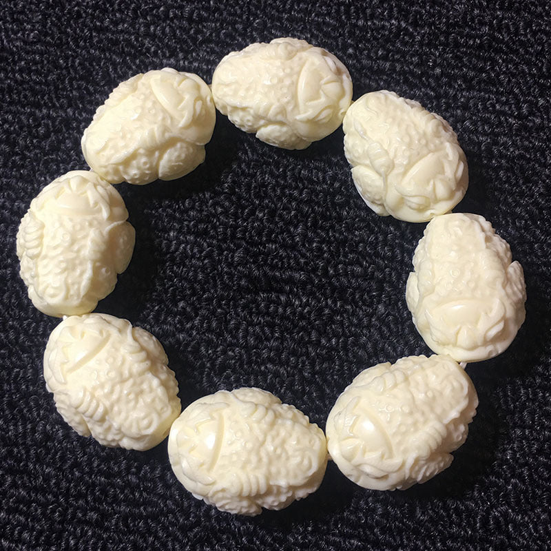 Ivory Nut Finely Carved Bracelets (Various Themes)