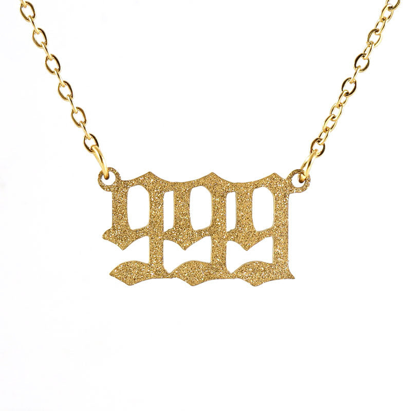 New Stainless Steel Gold Dust Angel Number Necklace 111-999 | 18K Titanium Steel Dainty Necklace - Touch Bling