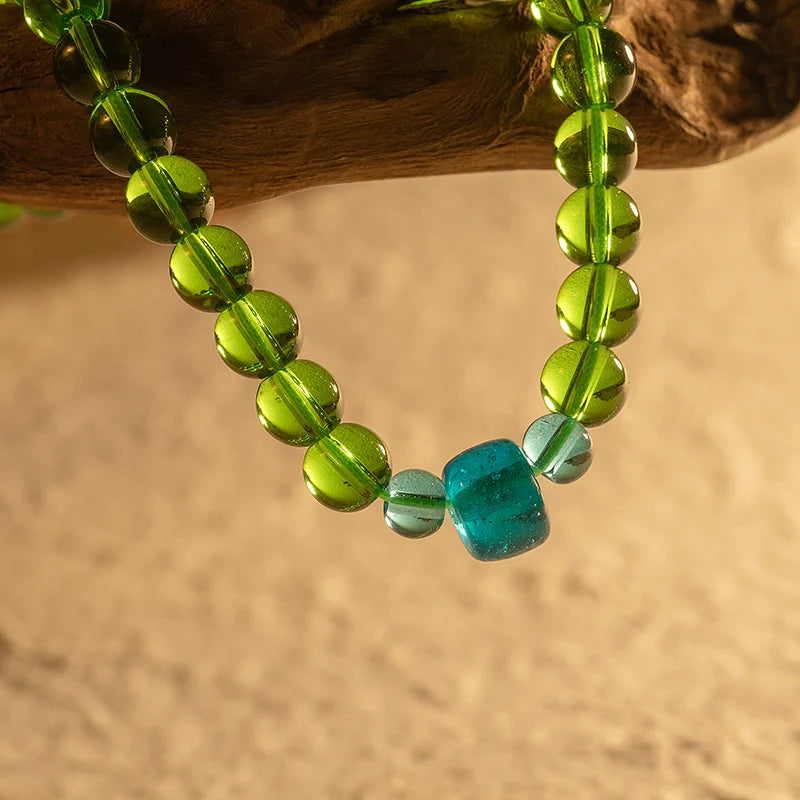 8mm Natural Green Agate 108 Bead Mala High Quality Bracelet Prayer Beads