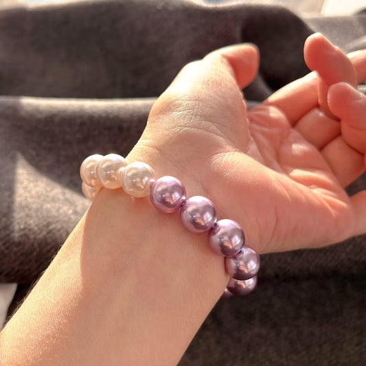 10mm High Quality Artificial Crystal Pearl Bracelet Gradient Color bracelet - Touch Bling