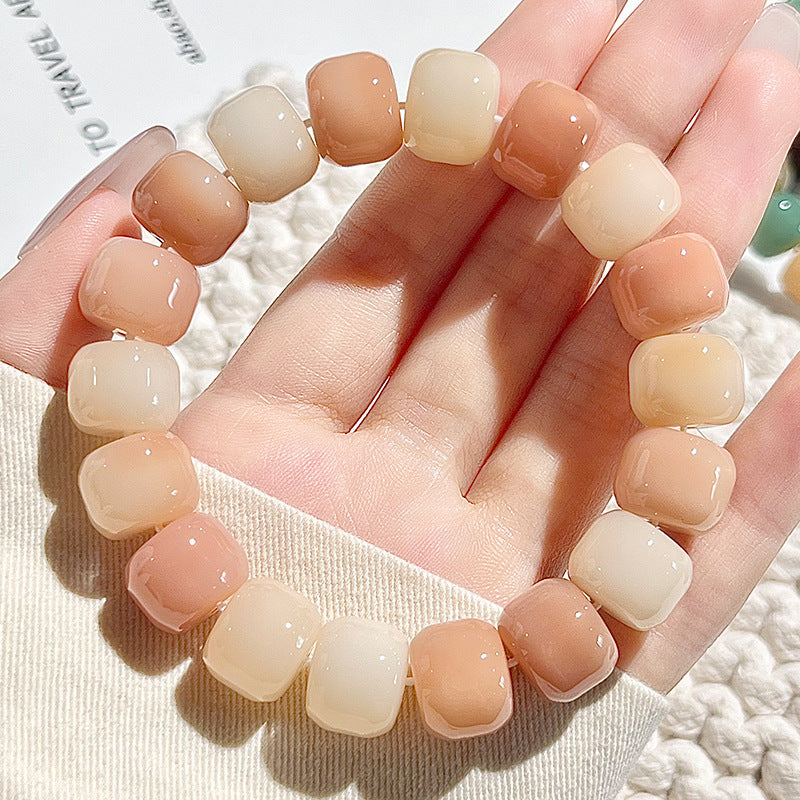 New Bodhi Bracelet with Burger-Shaped Beads (Multiple Colors Available) - Touch Bling