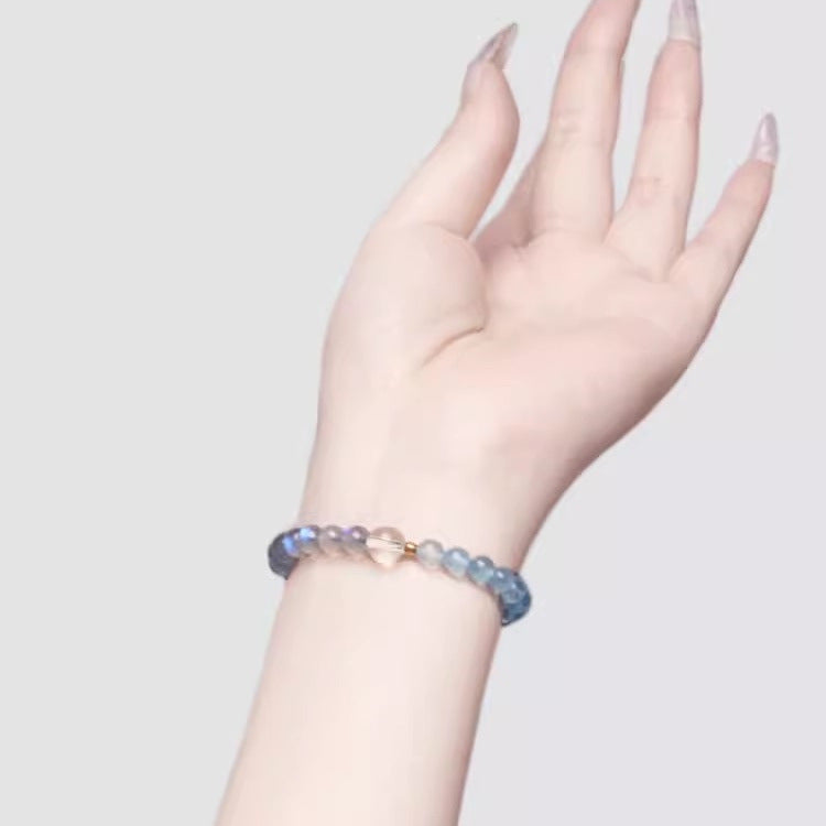 Aquamarine Bracelet Handmade Beaded Women's Crystal Jewelry - Touch Bling