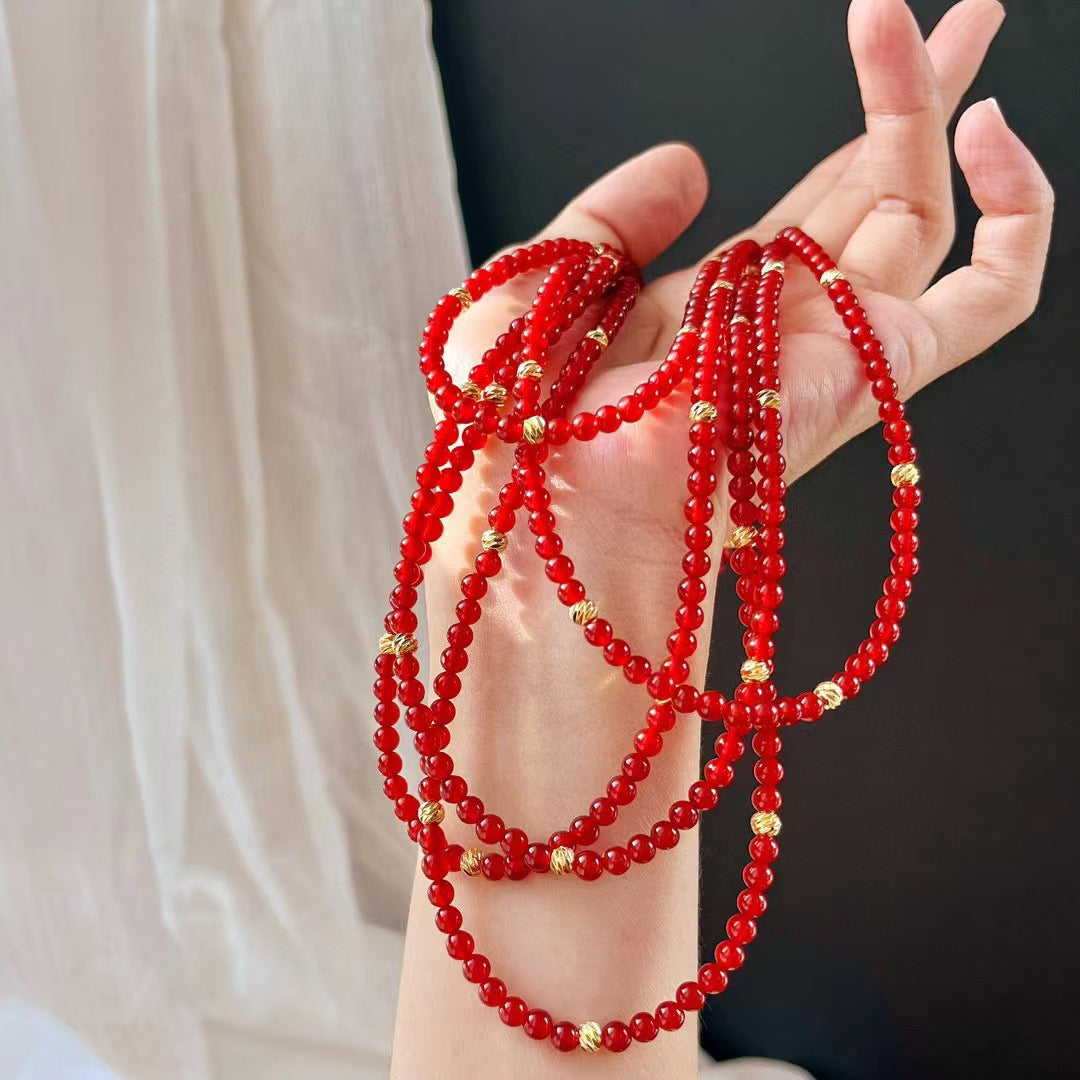 Pigeon Blood Natural Red Chalcedony Necklace Clavicle Chain Necklace - Touch Bling