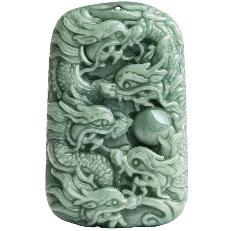 Natural A-Grade Jadeite Nine-Dragon Talisman Pendant – Protect Your Zodiac with Power & Luck - Touch Bling